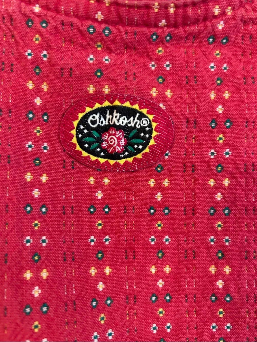 Oshkosh Vintage Made in USA Toddler Girls Jumper Dress Red 3T